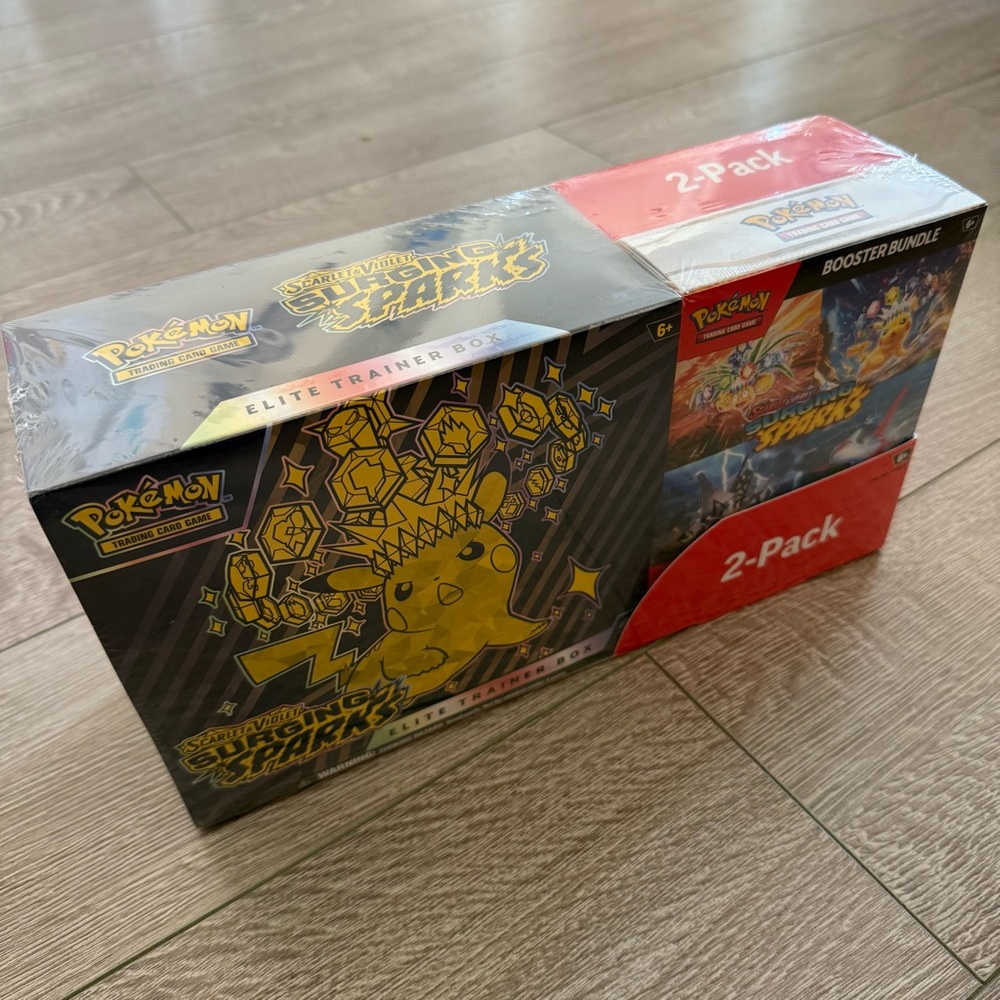 NEW Pokemon Elite Trainer Box & Booster Bundle Surging Sparks Cards
